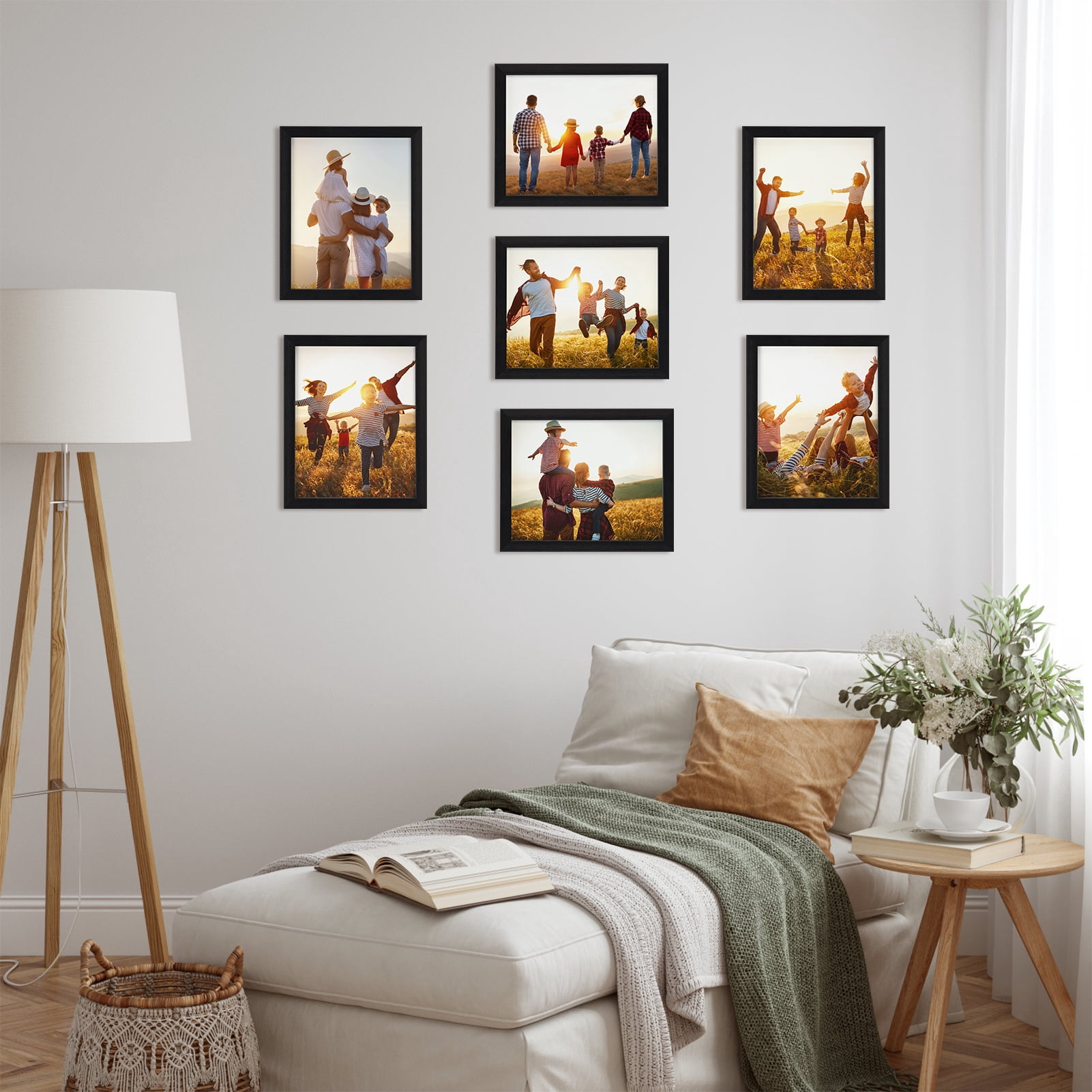 Giftgarden 8x10 Picture Frame Set of 7, Black Photo Frames 8 by 10 for Wall and Tabletop Display