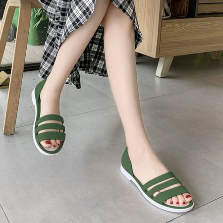 

Cathalem Lime Sandals Women Women S Sandals Summer Single Shoe Beach Flat Sandals Memory Foam Wedge Sandals for Women Size 11 C 38