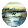 thumbnail image 2 of Designart "Illustration of a Summer Lake Landscape I" Landscapes Oversized Wall Clock, 2 of 5