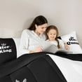 thumbnail image 5 of Castle Fairy Teens Adults Romantic Lover Couple Bedding Comforter Set 2pcs,Valentine's Day Twin Comforter Sets Microfiber,Black White Breathable Bedding Set,Breathable Home Decor,Reversible, 5 of 8