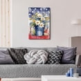 thumbnail image 5 of Aaheei Country Daisy Wall Art Retro White Yellow Flower Blue Vase Canvas Print American Flag Bathroom Wall Decor Texture Picture Modern Artwork for Living Room Bedroom Home Office Decoration 8x10, 5 of 6