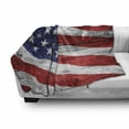 thumbnail image 2 of USA Soft Flannel Fleece Throw Blanket, Independence Day Commonwealth Country Patriotism Wooden Plank Rustic Image, Cozy Plush for Indoor and Outdoor Use, 50" x 60", Navy Blue Red White, by Ambesonne, 2 of 5