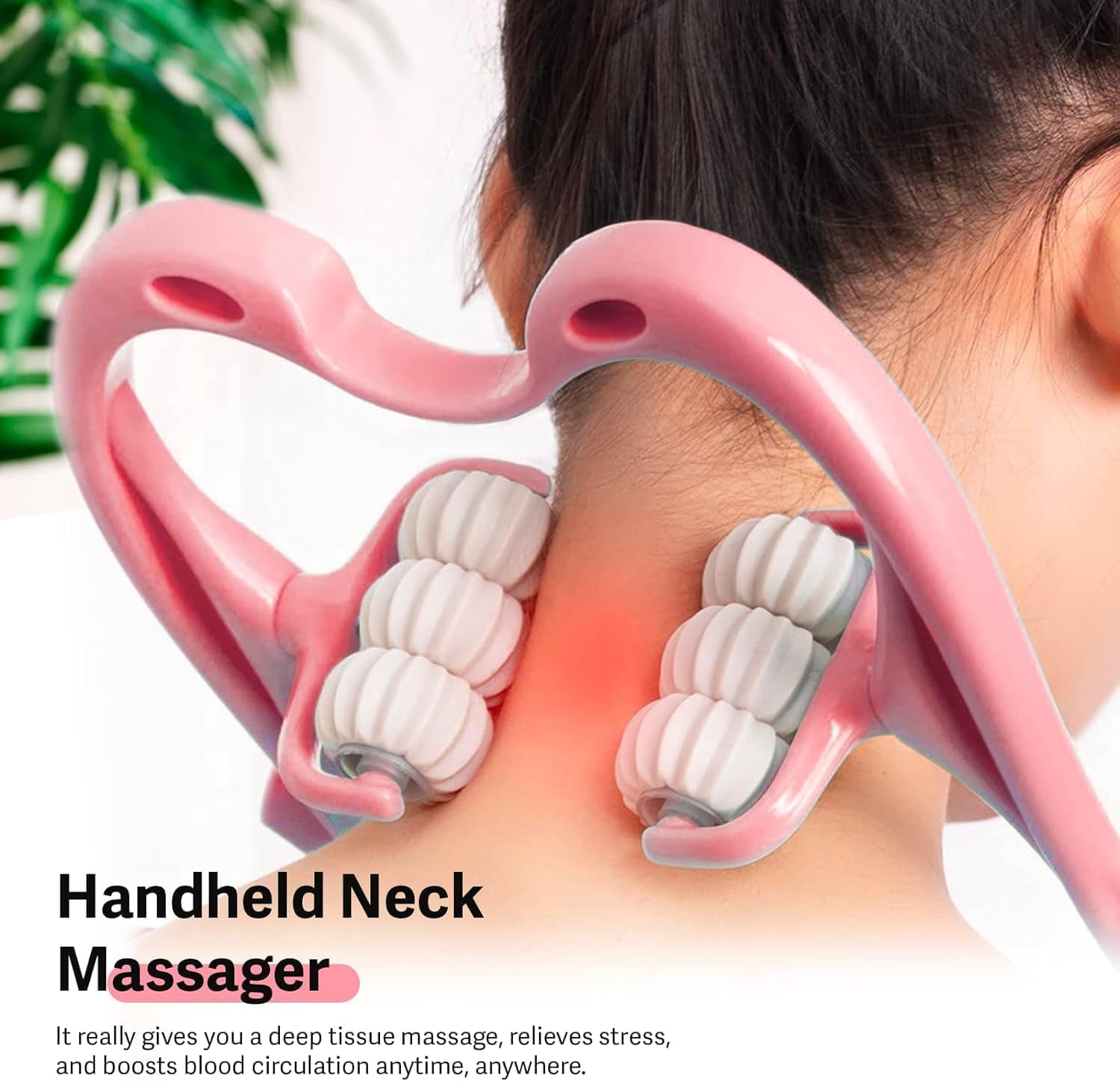DEFNES Neck Massager Roller Handheld Massager with 6 Massage