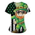 thumbnail image 4 of Lolmot Scrubs Women St Patricks Day Shirt Comfortable Easy Fit Lightweight Durable Soft Stretch Nursing Working Uniform Short Sleeve V Neck T Shirt Irish Holiday Tops with Pockets, 4 of 5