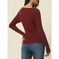 thumbnail image 4 of Women's Long Sleeve V Neck Criss Cross Sweater Casual Fall Outfits S Red, 4 of 6