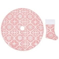 thumbnail image 2 of Casafoyer Luxury Christmas Tree Skirt with Sock Pink 35.4" Fabric, 2 of 2