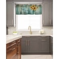 thumbnail image 5 of Window Valance Rod Pocket Short Curtain Panel Yellow Sunflower Vase Retro Teal Valances for Kitchen Windows,Watercolor Flowers Live Quotes Curtain Valance Drapes for Bedroom Bathroom 54x18in, 5 of 8