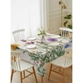 thumbnail image 2 of Spring Flowers Rectangle Tablecloth, Wild Floral Herb Botanical Waterproof & StainResistant Tablecloth, Washable Oil-proof Table Cover for Dining/Party/Wedding/Camping/Buffet 60x84 In, 2 of 9