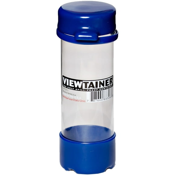 Viewtainer Tethered Cap Storage Container 2"X6"-Blue