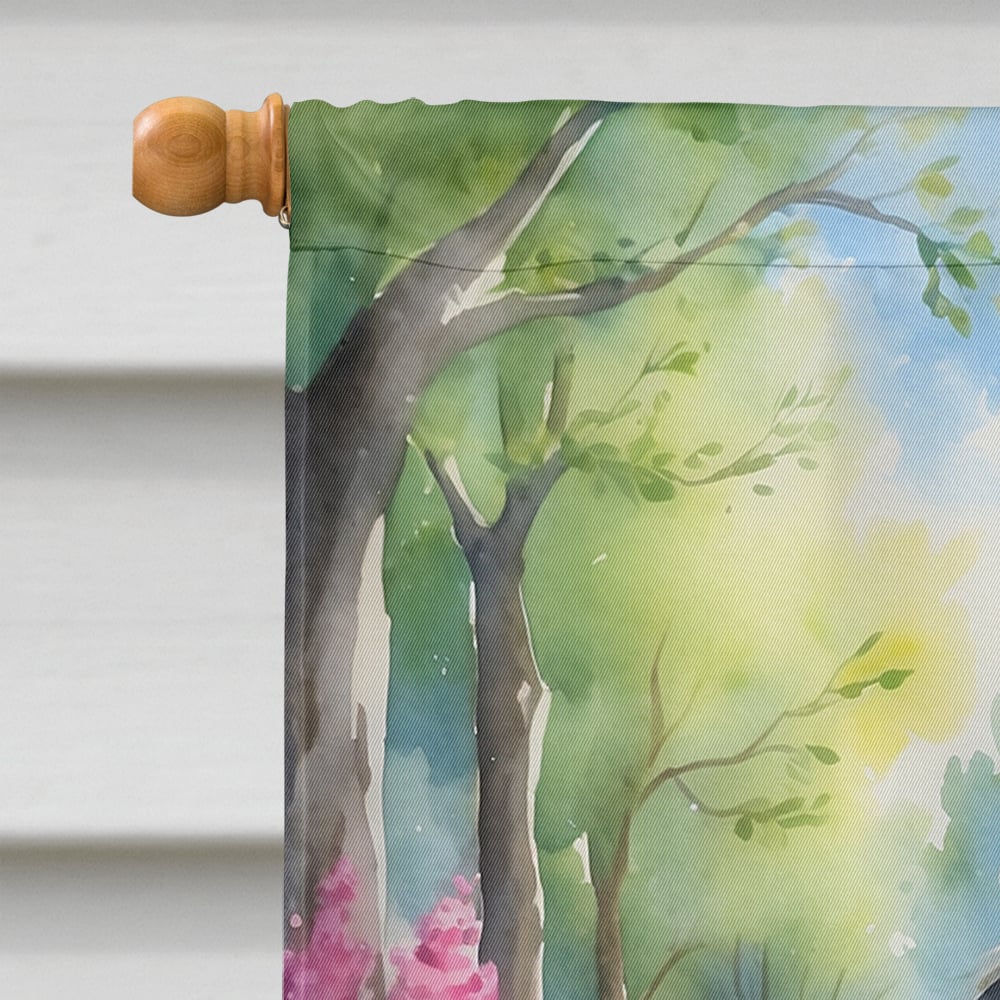 Bergamasco Sheepdog Spring Path House Flag 28 in x 40 in