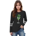 thumbnail image 3 of Blusas y camisas de manga larga con cuello redondo, moda del Día de San Patricio, blusa informal con estampado bonito de manga larga para niños y niñas., 3 of 5