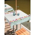 thumbnail image 2 of Outdoor Tablecloth with Umbrella Hole for Patio/Picnic/Party/Camping, Spring Tulip Waterproof Table Cloth Square Cover Washable, Botanical Budding Flowers Green Lattice (54"x 54"), 2 of 8