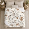 thumbnail image 4 of Woodland Animals with Leaves and Mushrooms, Calming Forest Style for Kids, Soft Nature Nursery Pattern and Baby Shower Gift, Cozy Flannel Blanket for Nursery and Bedroom, Home Decor, 4 of 8