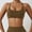 Brown, variant on Women's nylon bra including 1x Bra Blue Polyester Women's Sports Bra Padded Crossed Back Bustier Without Underwire Spaghetti Straps For Yoga Fitness
