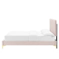 thumbnail image 6 of Platform Bed Frame, Queen Size, Pink, Velvet, Modern Contemporary, Bedroom Master Guest Suite Room, 6 of 10