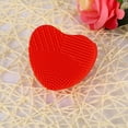 thumbnail image 3 of Limpiador de brochas de maquillaje, guante de dedo de corazón de silicona, tablero de esponja de maquillaje, depurador de lavado (rojo), 3 of 3