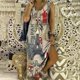thumbnail image 2 of Vestido largo sin mangas con bolsillos con cuello en V y estampado informal de talla grande para mujer Fridja  hj3364, 2 of 8