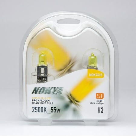 Nokya H3 Hyper Yellow Pro Halogen 2500K Stage 1 Headlight / Fog Light Car Light Bulb Replacement One Pair (Best H3 Bulb Replacement)