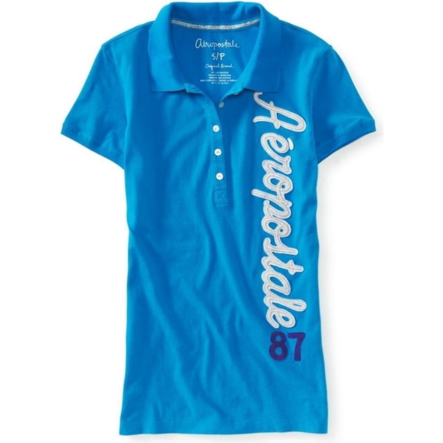 Polo Aeropostale 87 5 para mujer, azul, pequeño Aeropostale Polo