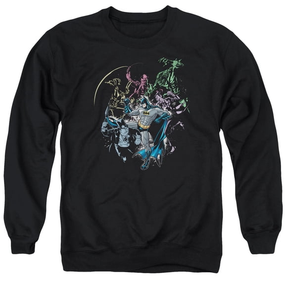 Batman Surrounded Adult Crewneck Sweatshirt Black