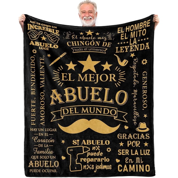 LHSHID Abuelo Gifts in Spanish Regalo para Abuelo El Mejor Abuelo Del Mundo Regalos para Abuelo Dia Del Padre Gifts for Abuelo Abuelo Gifts from Grandchildren Abuelo Throw Blanket 30"x40"