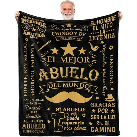 DALIHUA Abuelo Gifts in Spanish, Regalo para Abuelo, El Mejor Abuelo Del Mundo, Regalos para Abuelo Dia Del Padre, Gifts for Abuelo, Abuelo Gifts from Grandchildren, Abuelo Throw Blanket 30"x40"
