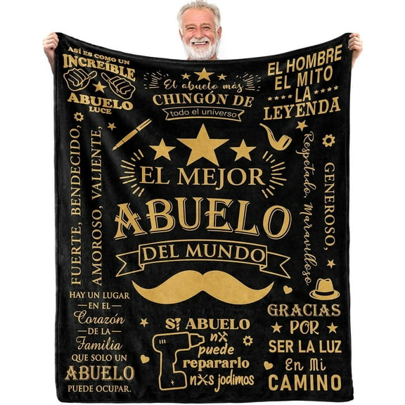 LHSHID Abuelo Gifts in Spanish Regalo para Abuelo El Mejor Abuelo Del Mundo Regalos para Abuelo Dia Del Padre Gifts for Abuelo Abuelo Gifts from Grandchildren Abuelo Throw Blanket 30"x40"