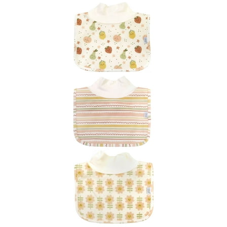 Neat Solutions 3 Pack Girl Printed Mockneck Bib
