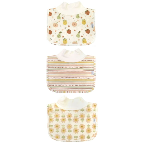 Neat Solutions 3 Pack Girl Printed Mockneck Bib