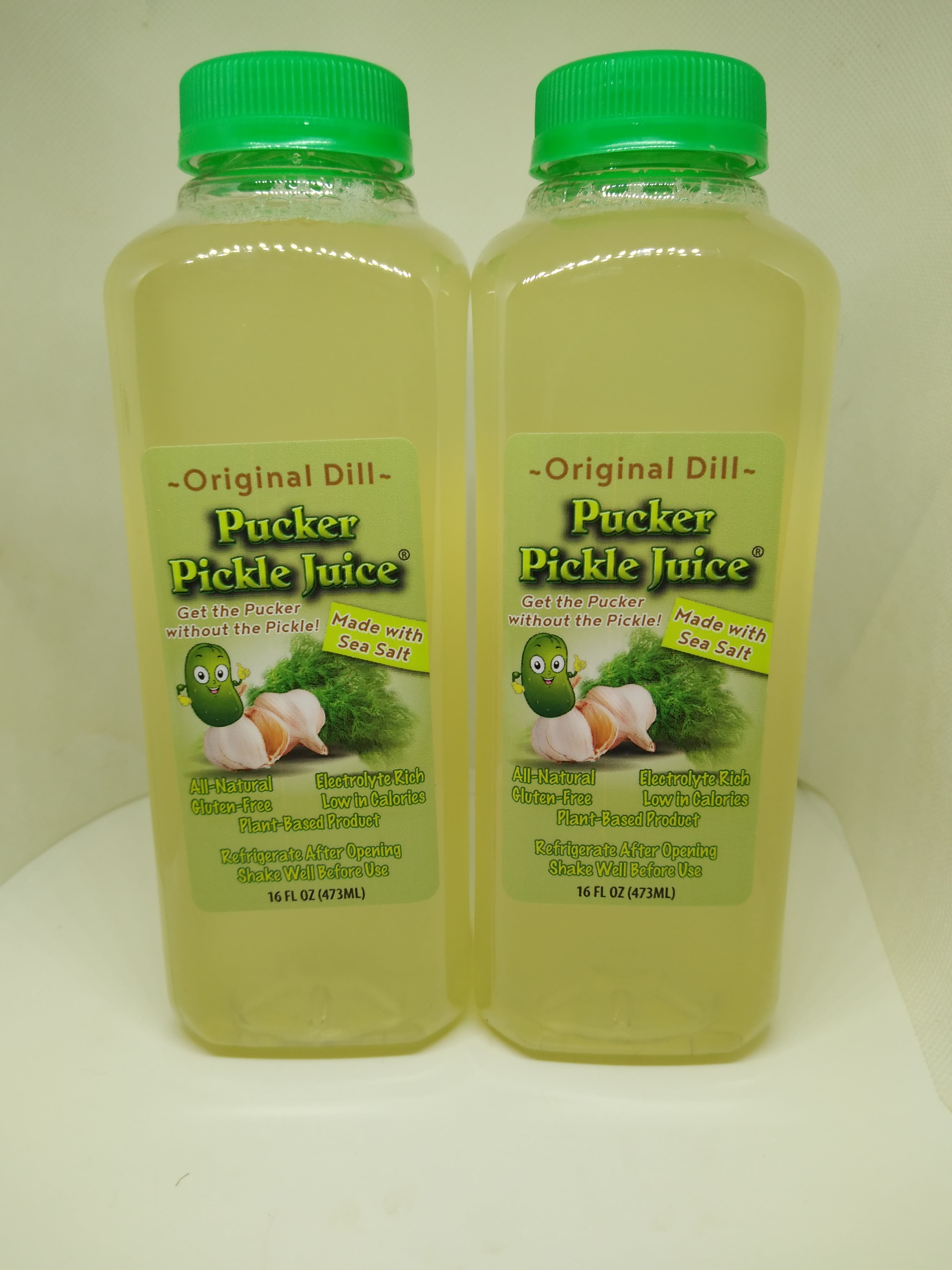 Pucker Pickle Juice 2 pack of Original Dill Flavor in 16 ounce bottles