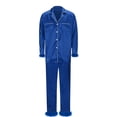 thumbnail image 2 of Hvyesh Family Pajamas Matching Sets Lightweight Silk Satin Pjs Sleepwear Comfy Long Sleeve Button Down Holiday Loungewear, 2 of 4