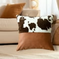 thumbnail image 3 of PureCasa Cow Pattern Decorative Throw Pillowcase, Polyester Bedside Pillow Cases Cushion Cover for Car Bed Sofa Couch, Solid Color Modern Home Decor for Living Room Bedroom, 18"x18", 1PC, B, 3 of 7