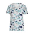 thumbnail image 4 of Snoarin Summer Plus Size Tops for Women Tops Short Sleeve V-neck Tops Working Uniform Floral Print With Three Pockets Blouse Work Uniforms for Women on Clearance, 4 of 5