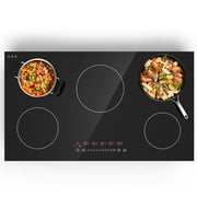 VBGK Induction Cooktop 5 Burner 36 inch Electric Stove 7400W Countertop Hot Plate for Cooking 240v,99 Minutes Timer & Auto Shutdown Induction Burner,Child Lock Induction Cooktop