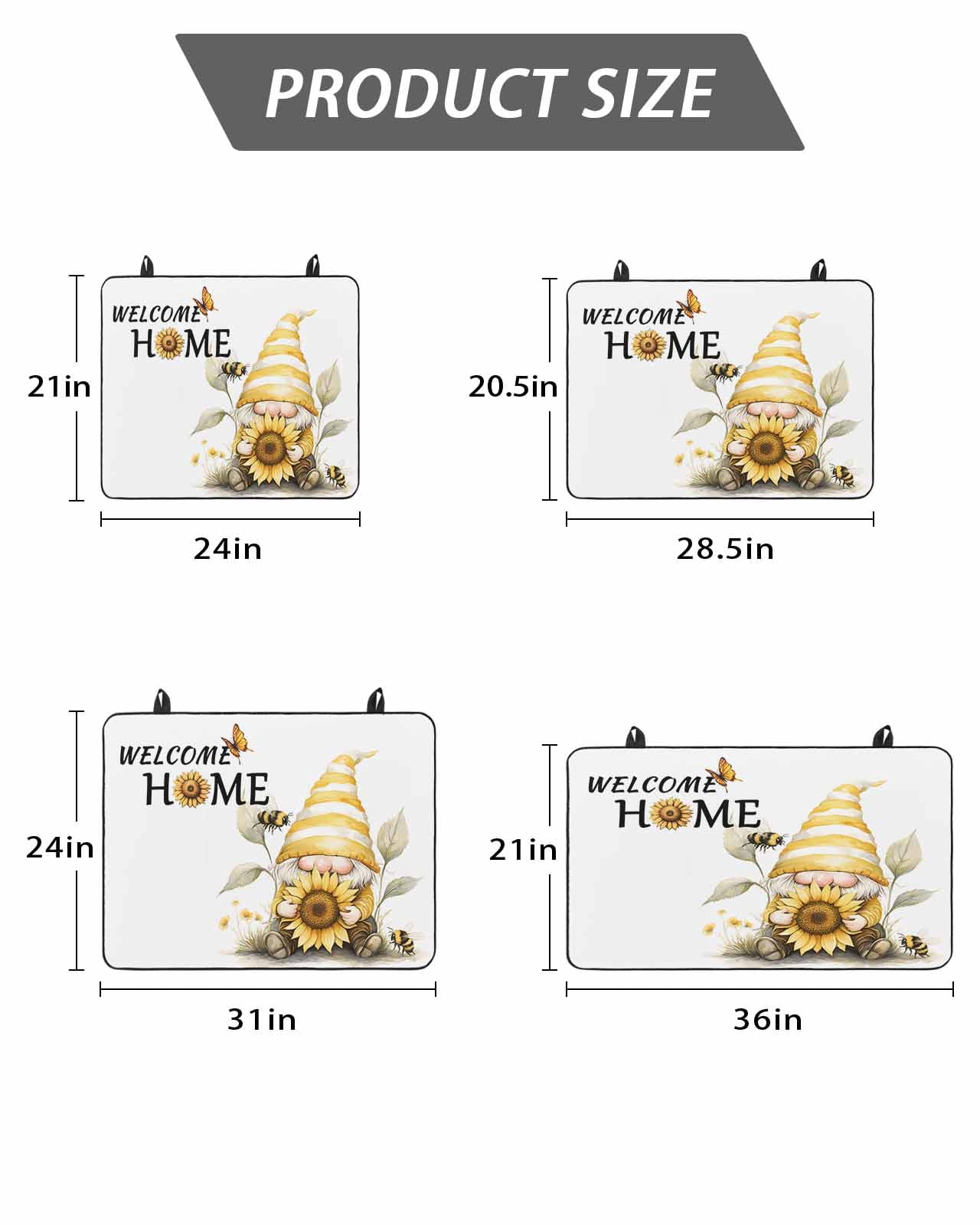 Stove Top Covers for Electric Stove 28.5x20.5 Inches, Yellow Sunflower Heat Insulation Fireproof Glass Cooktop Protector, Gnomes Vintage Bee Butterfly Art Countertop Stovetop Cover for Kitchen