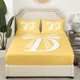 thumbnail image 3 of Erosebridal Yellow Bowknot Twin Sheet Sets, Initial Letter D Bedding Twin Size, Cartoon Monogrammed Reversible Bed Sheets Twin, Breathable Bedroom Decorative, 3pcs, 3 of 7