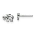thumbnail image 2 of 925 Sterling Silver Rhodium-plated CZ Elephant Post Earrings, 2 of 3