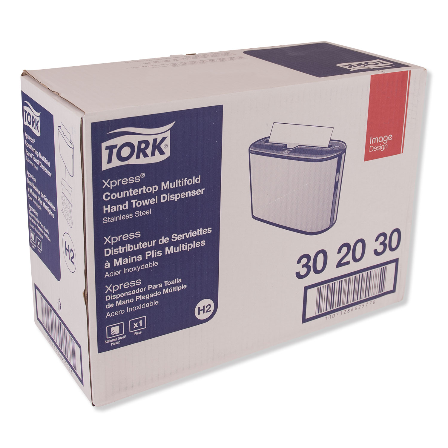 Tork® Xpress Countertop Towel Dispenser, 12.68 X 4.56 X 7.92, Stainless Steel/black