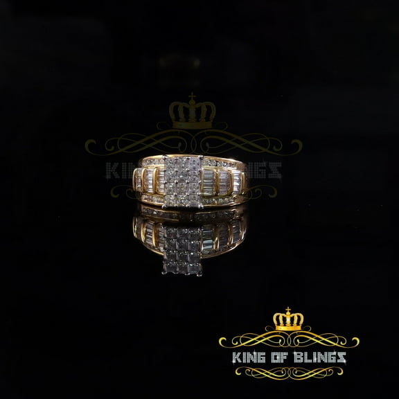 King Of Bling's 925 Yellow Sterling Silver Cubic Zirconia 2.80ct Cinderella Womens Ring Size 7