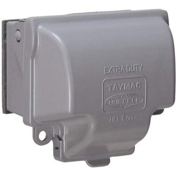 TayMac MX3300 One Gang Horizontal In Use Metal Weatherproof Receptacle Cover, Gray Finish