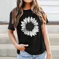 thumbnail image 2 of Lkhaha Womens T Shirts Fashion Casual Print Loose Short Sleeve Round NeckOuting Soft Breathable Clothing Black XL, 2 of 4