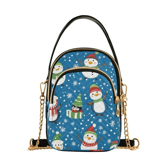 joogoo Women Christmas Snowman Chain Crossbody Bags Shoulder Handbag Phone Purse