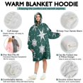 thumbnail image 5 of Wearable Oversized Blanket,Green Christmas Snowflake Pattern Wearable Blanket Hoodie for Adults,Cozy Hooded Blankets with Super Pockets,Super Warm Fuzzy Pullover for Women & Men, 5 of 6