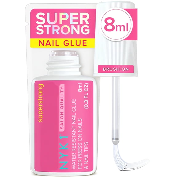 RAGUPEL Super Strong Nail Glue for Press on Nails, Nail Tips & Acrylic Fake Nails (8Ml) Brush on Glue for Press Ons, Tips & Acrylics - Long Lasting, Maximum Strength, Mess-Free Application