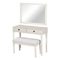 thumbnail image 4 of Euroco Fluted Vanity Desk with Mirror & Bench – Multi-Functional Makeup Table, Solid Wood Frame, 4 of 9