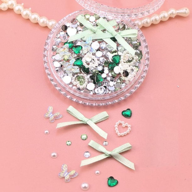 Wartleves Pasta de perlas con forma de mariposa y lágrimas de diamante brillante para crear pegatinas espectaculares para el escenario*