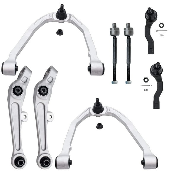 Detroit Axle - 2WD Front Upper & Lower Forward Control Arms w/Ball Joints, Inner Outer Tie Rods for 2003-2004 Infiniti G35 350Z