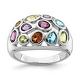thumbnail image 4 of 925 Sterling Silver Rhodium-plated Multi Gemstone Ring Size 6, 4 of 7