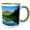 Green/White, variant on 3drose, Pemetic Mountain, Bubble Pond, Acadia Np, Maine - Us20 Cha0001 - Chuck Haney, 11oz Two-tone Red Mug