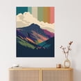 thumbnail image 4 of Scottish Highlands Graphic Artwork Pastel Colour Dawn Twilight Hues Landscape Extra Large XL Wall Art Poster Print, 4 of 5
